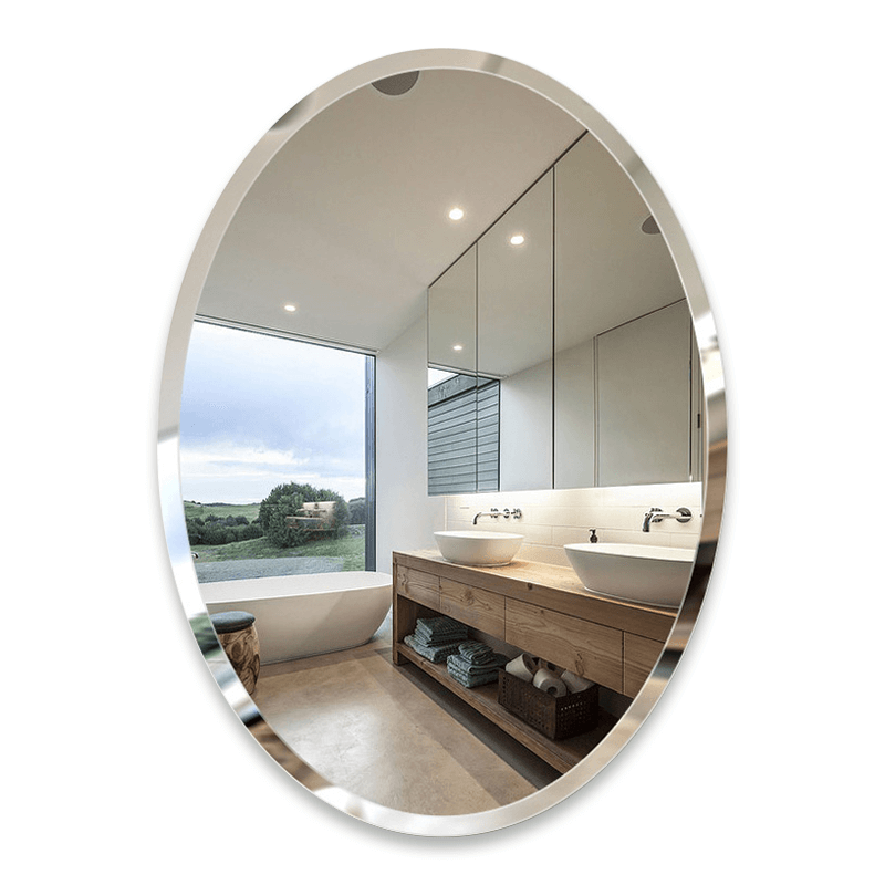 Oval Frameless Wall Mirror