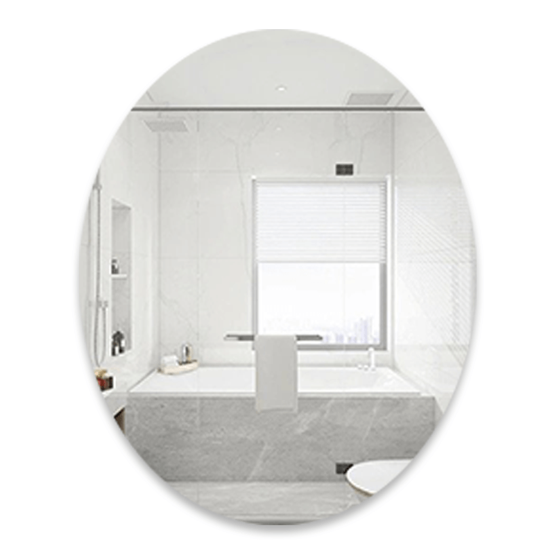 Oval Frameless Wall Mirror