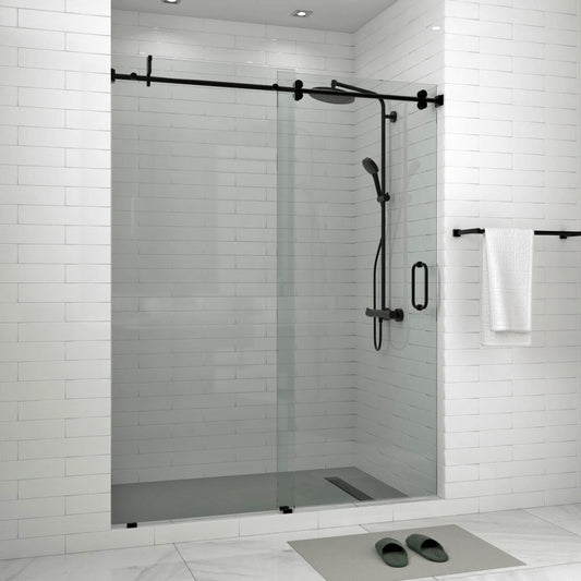Frameless Shower Door - 74" High x 56-60" Wide Bathroom 3/8" (10mm) Tempered Glass