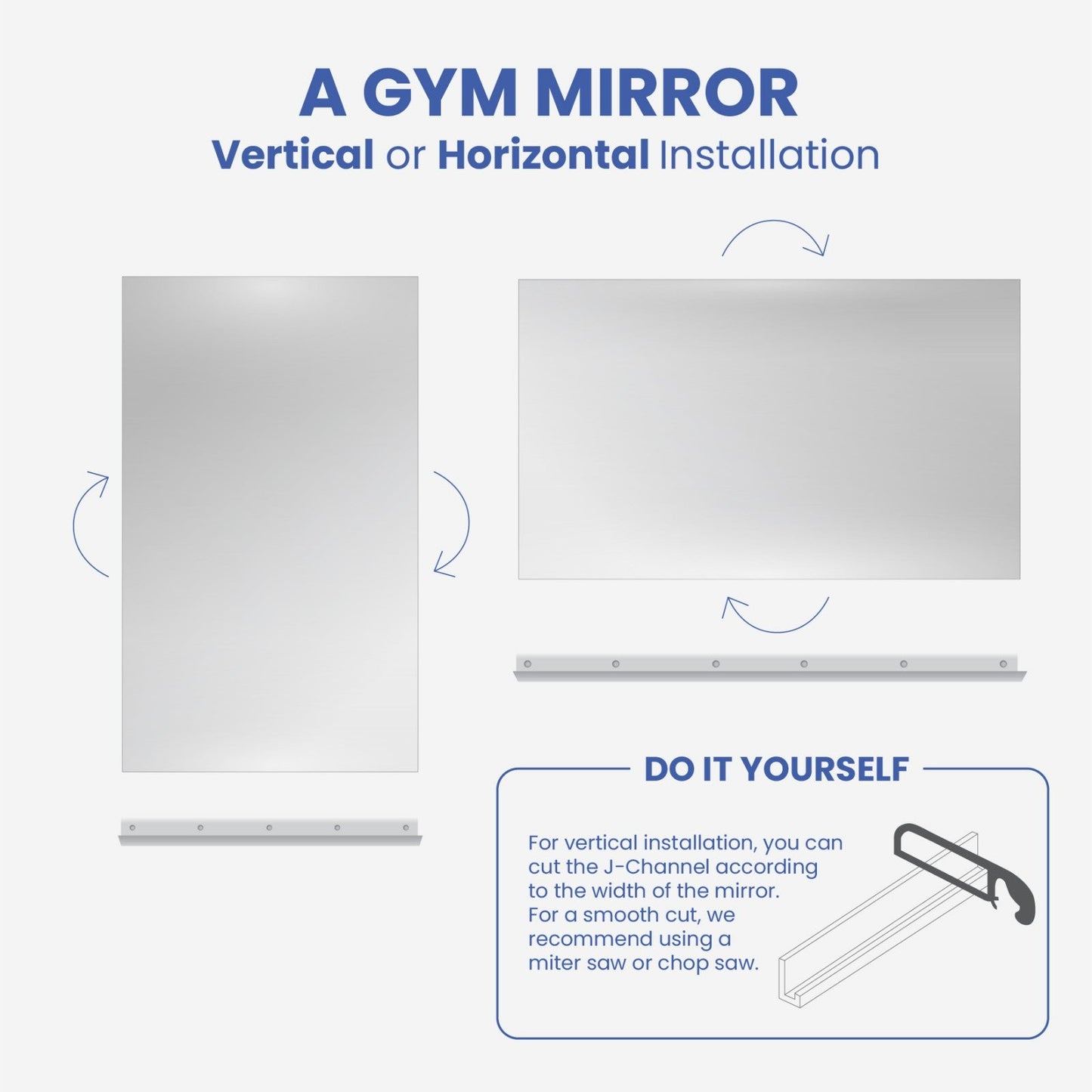 Wall Gym Mirror With Safety Backing