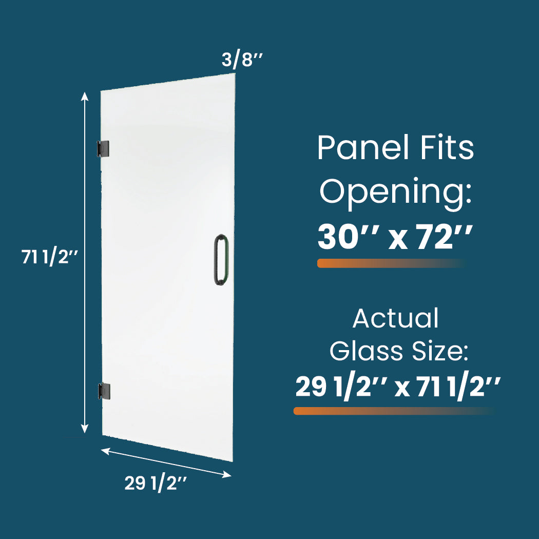 Swing Single Shower Door - 3/8" (10mm) Tempered Glass Shower Door with Hardware