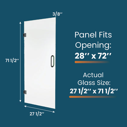 Swing Single Shower Door - 3/8" (10mm) Tempered Glass Shower Door with Hardware