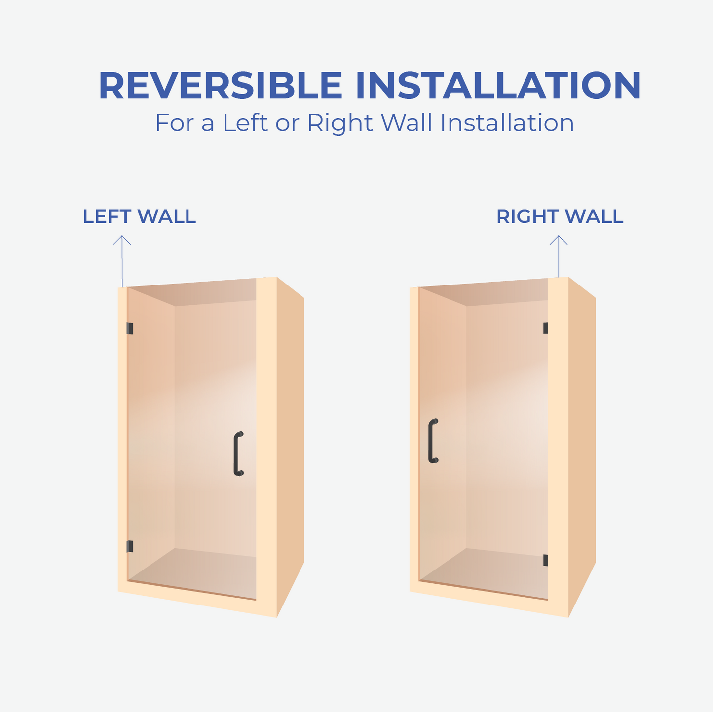 Frameless Corner Swing Single Hinged Glass Shower Door