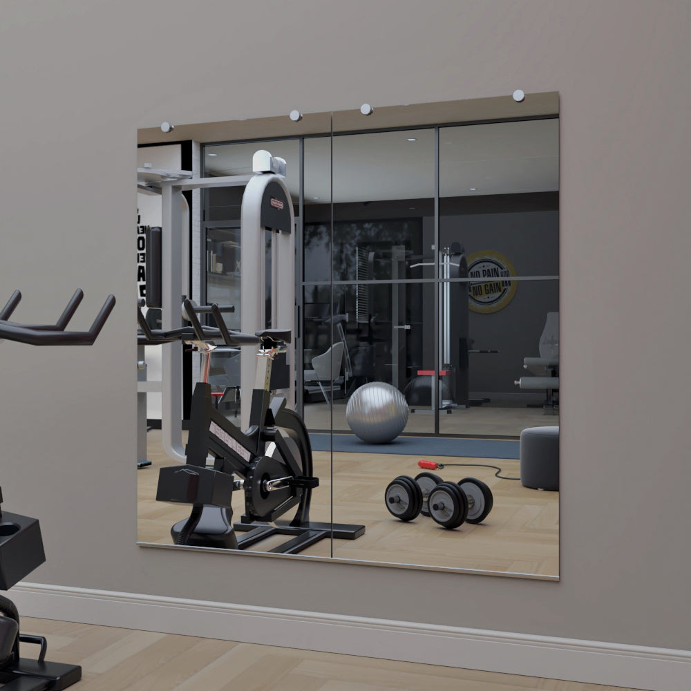 Gym Mirror 1/4'' Ultra Clear Tempered With Safety Backing J