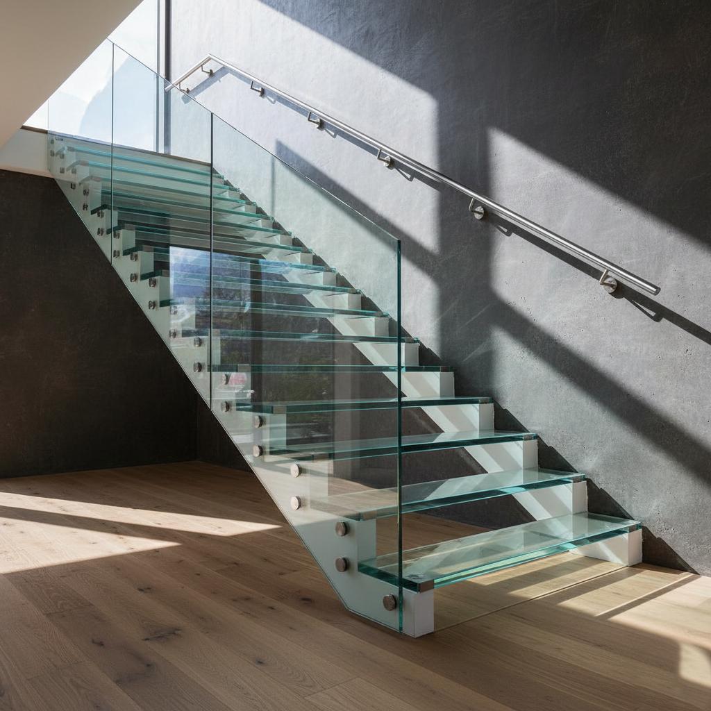 Custom Glass Stair Railings 